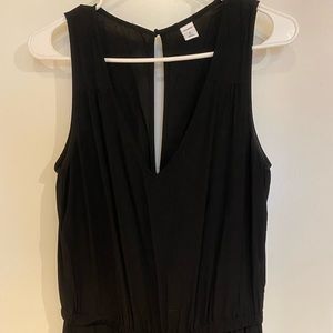 Black, lightweight jumpsuit.